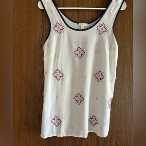 Charming Charlie White Embroidered Scoopneck Sleeveless Top, size M.